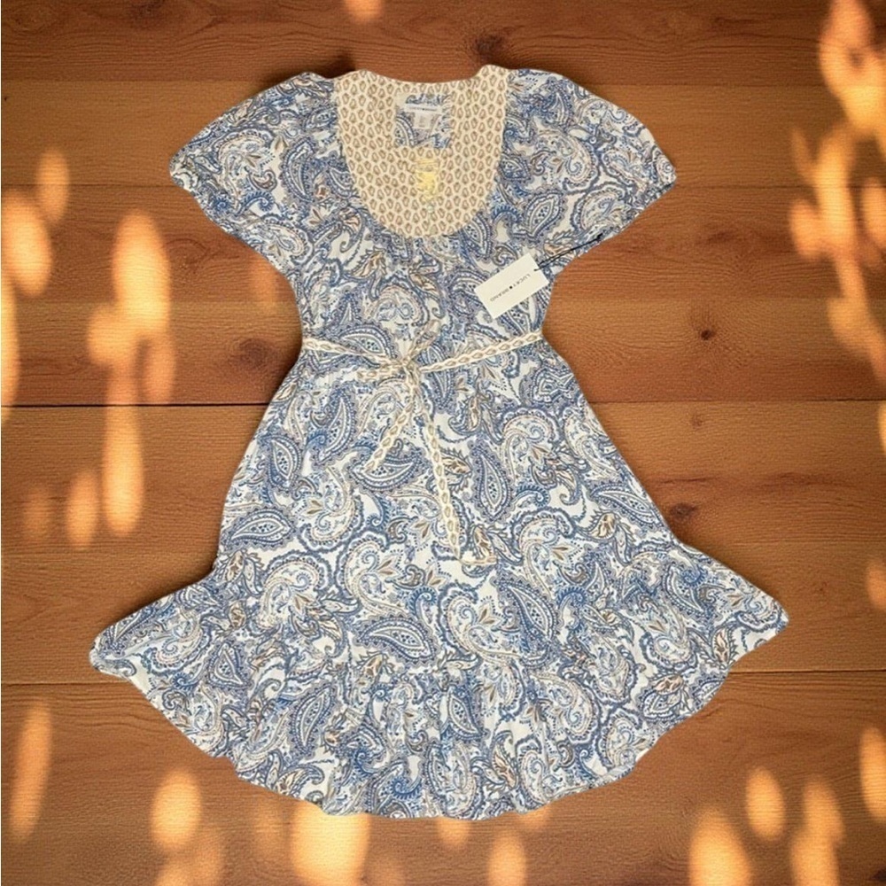 Lucky Brand Boho Paisley Midi Dress Small  NWT